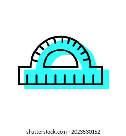 protractor drawing on white background, vector illustration