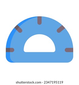 Protractor in flat icon. Measurement, ruler, school material