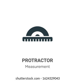 Protractor glyph icon vector on white background. Flat vector protractor icon symbol sign from modern measurement collection for mobile concept and web apps design.