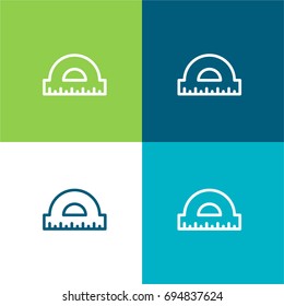 Protractor green and blue material color minimal icon or logo design