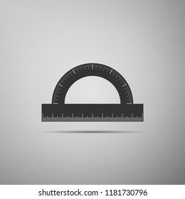 Protractor grid for measuring degrees icon isolated on grey background. Tilt angle meter. Measuring tool. Geometric symbol. Flat design. Vector Illustration