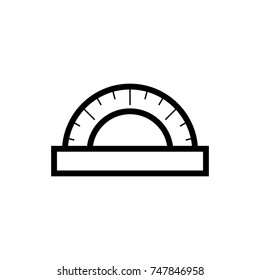 Protractor icon , black sign design.