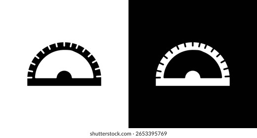 Protractor icon black silhouette for web, and mobile app