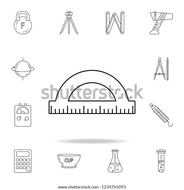 protractor icon. Detailed set of measuring
instruments icons. Premium graphic design. One of the collection
icons for websites, web design, mobile
app