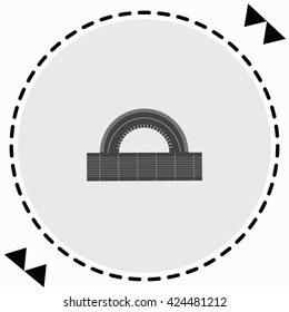 Protractor icon Flat Design. Isolated Illustration.
