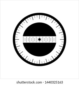 Protractor Icon, Geometry Tool Icon Vector Art Illustration