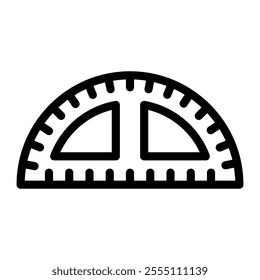 Protractor icon in Outline Style. Line Art