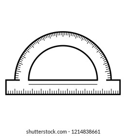 Protractor icon. Outline protractor vector icon for web design isolated on white background