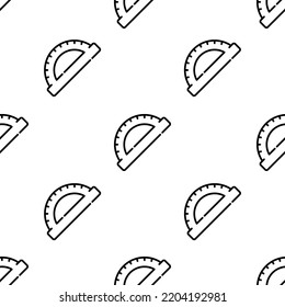 protractor icon pattern. Seamless protractor pattern on white background.