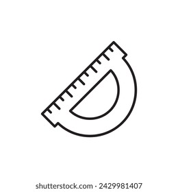 Protractor icon. Ruler flat sign design. Protractor symbol pictogram. UX UI icon