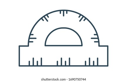 Protractor icon for school and mathematics