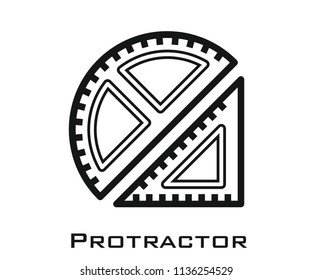 Protractor icon signs