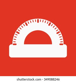 The protractor icon. Protractor symbol. Flat Vector illustration