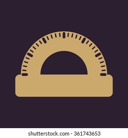 The protractor icon. Protractor symbol. Flat Vector illustration