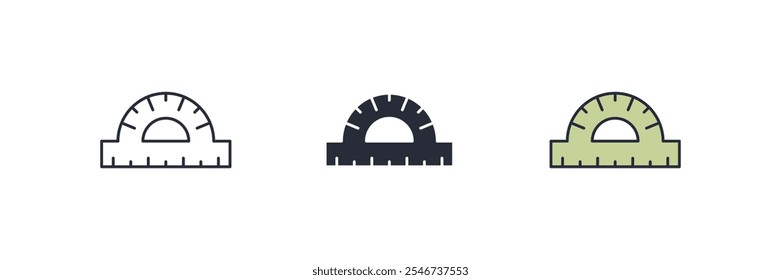 Protractor icon. Protractor Symbol sign for mobile concept and web design. Vector icon, Logo illustration, Vector graphics