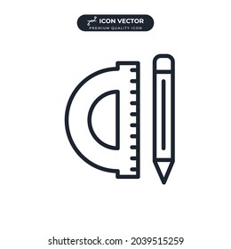 protractor icon symbol template for graphic and web design collection logo vector illustration