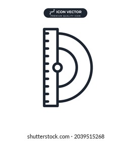 protractor icon symbol template for graphic and web design collection logo vector illustration