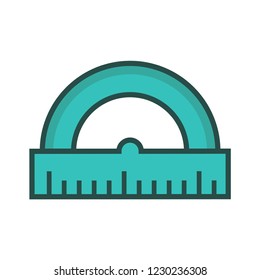protractor icon in trendy flat design 
