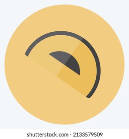 Protractor Icon in trendy flat style isolated on soft blue background