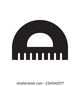 Protractor icon in trendy glyph style design. Vector graphic illustration. Protractor icon for website design, app, logo, and ui. Vector file. EPS 10.