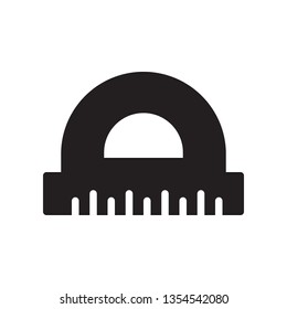 Protractor icon in trendy glyph style design. Vector graphic illustration. Protractor icon for website design, app, logo, and ui. Vector file. EPS 10.