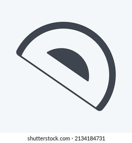 Protractor Icon in trendy glyph style isolated on soft blue background