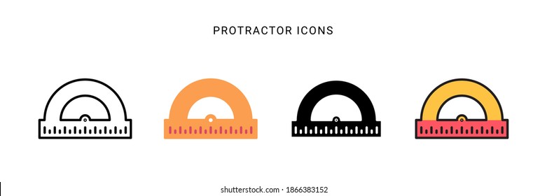 protractor icon vector with different style design. isolated on white background