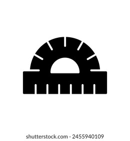 Protractor icon vector illustration. Geometry instrument on isolated background. Mathematics instrument sign concept.