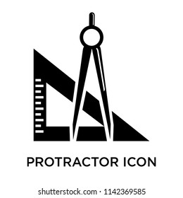 Protractor Icon Vector Isolated On White Background For Your Web And Mobile App Design, Protractor Logo Concept