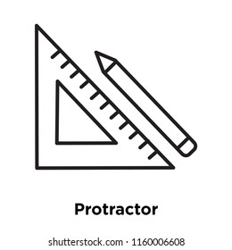 Protractor icon vector isolated on white background, Protractor transparent sign , sign and symbols in thin linear outline style