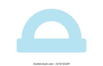 Protractor icon for web. Simple navigator protractor sign vector design. Minimalist blue protractor web icon isolated on white background. School and office supplies symbol icon