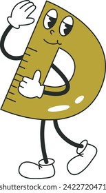 Protractor Instrument Character Vector Illustration