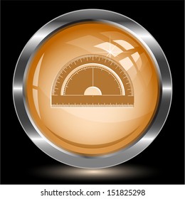 Protractor. Internet button. Vector illustration.