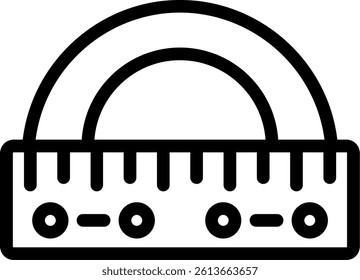 Protractor Line Vector Icon Design