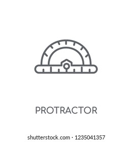 Protractor linear icon. Modern outline Protractor logo concept on white background from E-learning and education collection. Suitable for use on web apps, mobile apps and print media.