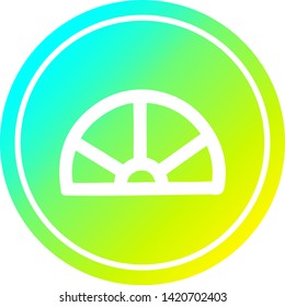 protractor math equipment circular icon with cool gradient finish