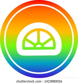 protractor math equipment circular icon with rainbow gradient finish