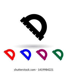 protractor multi color icon. Elements of engineering set. Simple icon for websites, web design, mobile app, info graphics