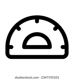 Protractor in outline icon. Measurement, ruler, school material