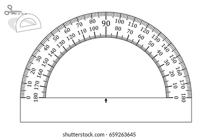 protractor paper model cut out print stock vector royalty free 659263645 shutterstock