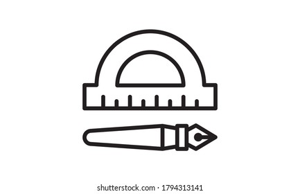 Stift-Symbol, Umriss-Stil.