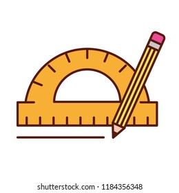 protractor pencil graphic design tools