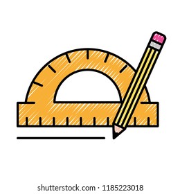 protractor pencil graphic design tools