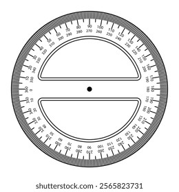 Protractor round [School supplies illustration]