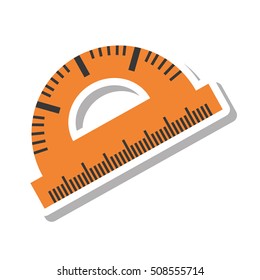 protractor rule isolated icon vector illustration design