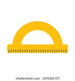 Protractor ruler. Education measure tool. Vector isolated on white.