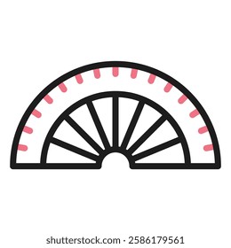 Protractor ruler icon. Icon about mathematics