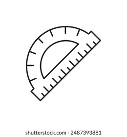 protractor ruler icon design, isolated on white background, vector illustration