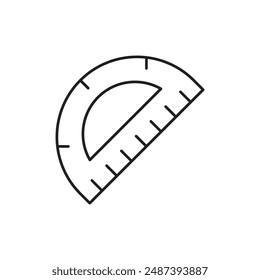 protractor ruler icon design, isolated on white background, vector illustration