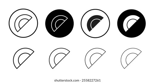 protractor ruler icon Flat line illustration